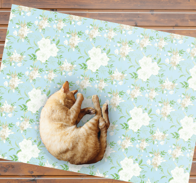 Covor vinil flori și plante senină eleganță florală - TenStickers