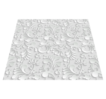 Covor de vinil alb model floral 3d - TenStickers