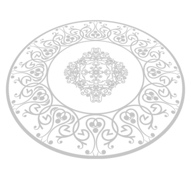 Covor de vinil alb damasc rotund - TenStickers