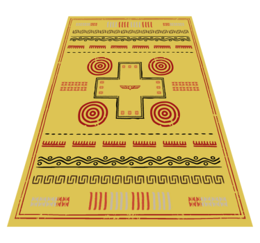 Covor de vinil galben design etnic - TenStickers