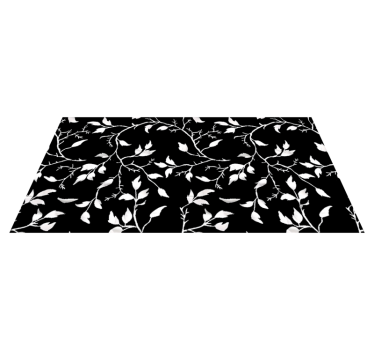 Covor vinil negru model floral modern - TenStickers