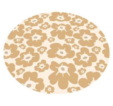 Covor vinil flori și plante maci bej - TenStickers