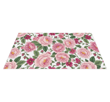 Covor de vinil hol flori roz frumoase - TenStickers