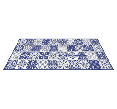 Covor de vinil pentru bucătărie colaj porțelan cobalt - TenStickers