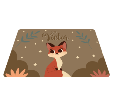 Covor vinil animal vulpe drăguță pentru băiat cu nume - TenStickers