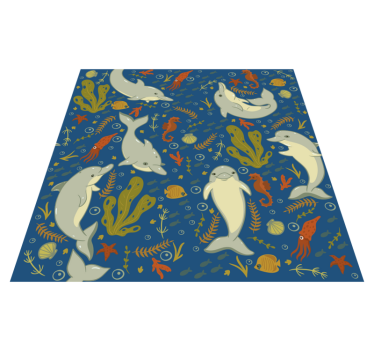 Covor vinil animal viața marină jucăușă - TenStickers