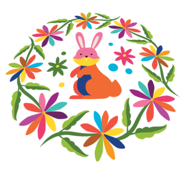 Covor vinil animal design cu iepurași colorați - TenStickers