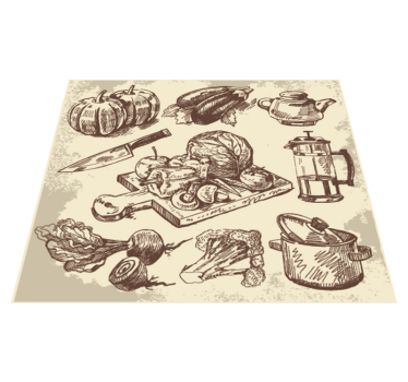 Covor de vinil pentru bucătărie ilustrație vintage - TenStickers
