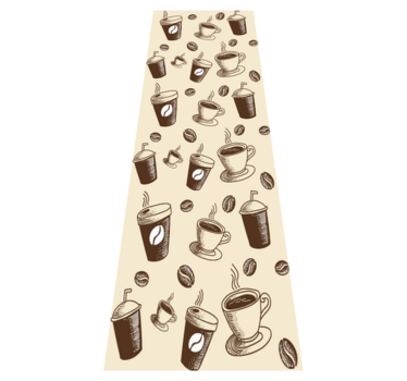 Covor de vinil pentru bucătărie cu model cafea și căni - TenStickers