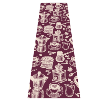 Covor de vinil pentru bucătărie design cu motive de cafea - TenStickers