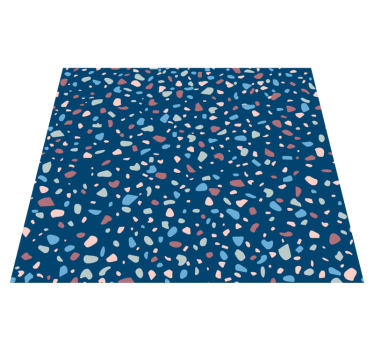 Covor de vinil pentru bucătărie terrazzo albastru închis - TenStickers