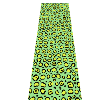 Covor vinil print animalier leopard colorat pe pistachiu - TenStickers