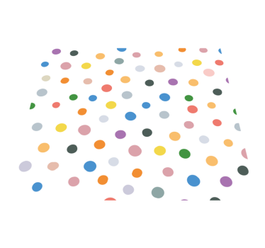Covor vinil dormitor puncte colorate pe alb - TenStickers
