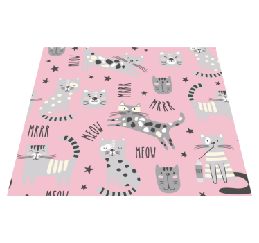 Covor vinil dormitor pisici elegante - TenStickers