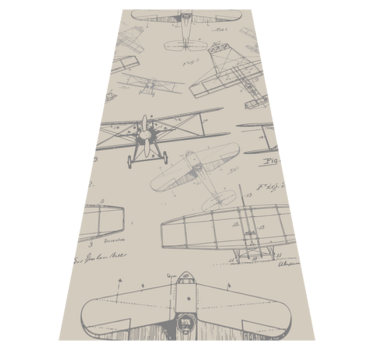 Covor vinil dormitor model plane vintage - TenStickers