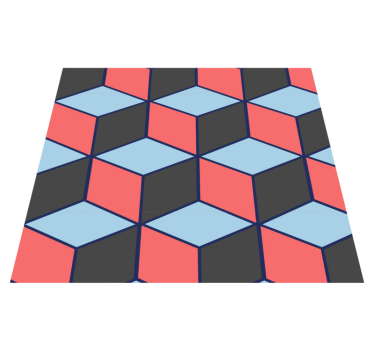 Covor vinil dormitor pătrate geometrice 3d - TenStickers