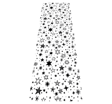 Covor vinil dormitor model stele negre pe fundal alb - TenStickers