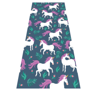 Covor vinil dormitor model unicorn albastru plat - TenStickers