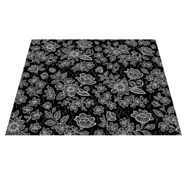 Covor vinil dormitor design floral închis - TenStickers