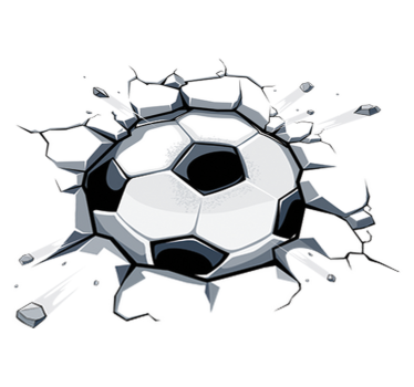 Covor de vinil pentru copii mingea de fotbal 3d - TenStickers