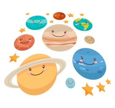Covor de vinil pentru copii cu stickere planete solară - TenStickers