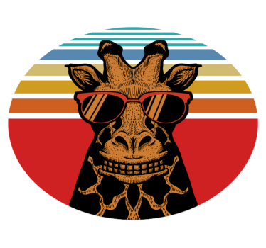 Covor vinil dormitor girafă hipster - TenStickers