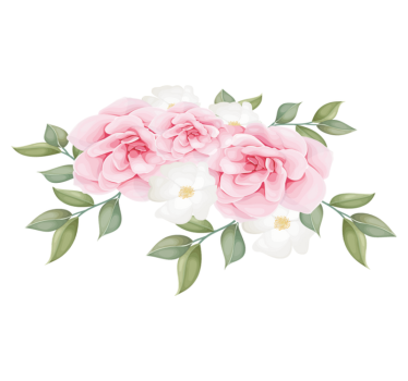 Covor vinil dormitor flori elegante roz - TenStickers