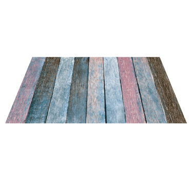 Covor vinil dormitor cu efect de lemn colorat rustic - TenStickers