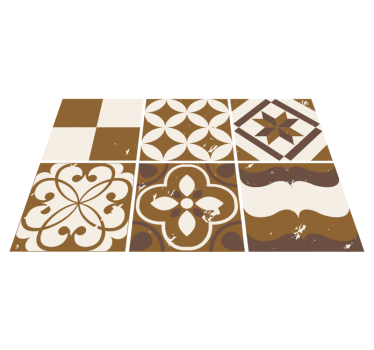 Covor de vinil pentru bucătărie design ciment maro - TenStickers