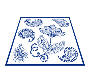 Covor de vinil pentru bucătărie cu paisley și flori - TenStickers