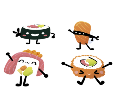 Covor de vinil pentru bucătărie sushi drăguț - TenStickers