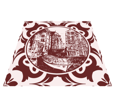 Covor de vinil pentru bucătărie case pe canal și barcă - TenStickers