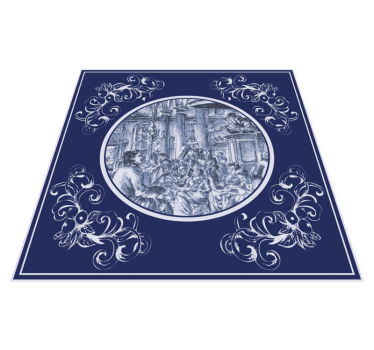 Covor de vinil pentru bucătărie oameni delft albaștri - TenStickers