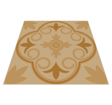 Covor de vinil pentru bucătărie model floral vintage bej - TenStickers