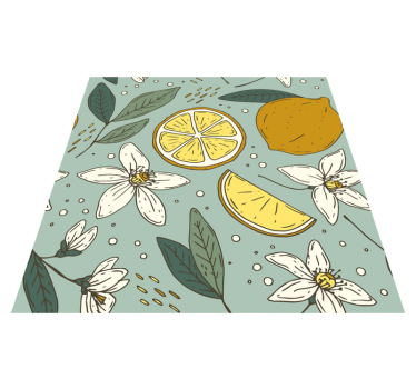 Covor de vinil pentru bucătărie cu model colorat de lămâi - TenStickers