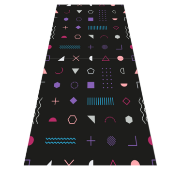 Covor vinil dormitor forme geometrice retro colorate - TenStickers