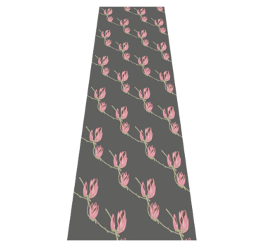 Covor vinil dormitor flori mici de magnolie pe fundal gri - TenStickers