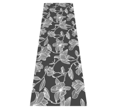 Covor vinil dormitor design flori magnolie alb și gri - TenStickers