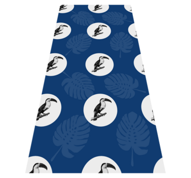 Covor vinil dormitor design cu păsări albastre africane - TenStickers