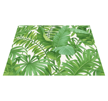 Covor vinil dormitor cu motiv frunze tropicale - TenStickers
