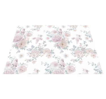 Covor vinil dormitor design flori elegante gri - TenStickers