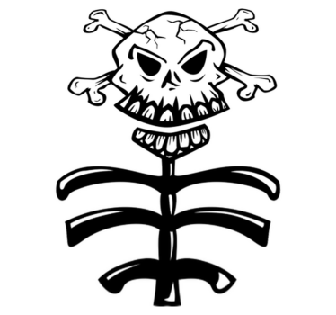 Covor vinil dormitor decorativ cu craniu și trunchi - TenStickers