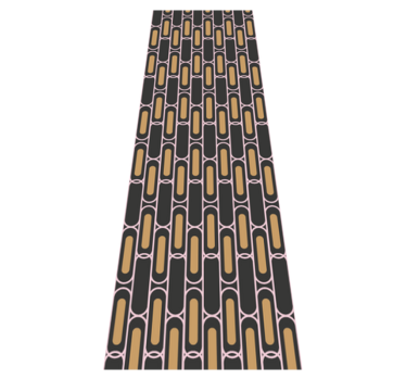Covor vinil dormitor model geometric vertical roz și maro - TenStickers