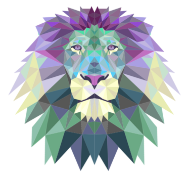 Covor de vinil cu animale geometrice în formă de leu - TenStickers
