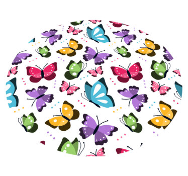 Covor rotund de vinil animale fluturi - TenStickers