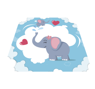 Covor de vinil pepiniere adorable Elephant Cloudscape - TenStickers