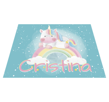 Covor vinil personalizabil pentru copii unicorn - TenStickers