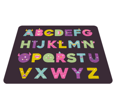 Covor monstruos din alfabet de vinil - TenStickers