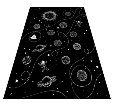Stele și planete desenând covor de vinil - TenStickers