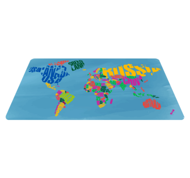 țări colorate hartă mondială covor vinil - TenStickers